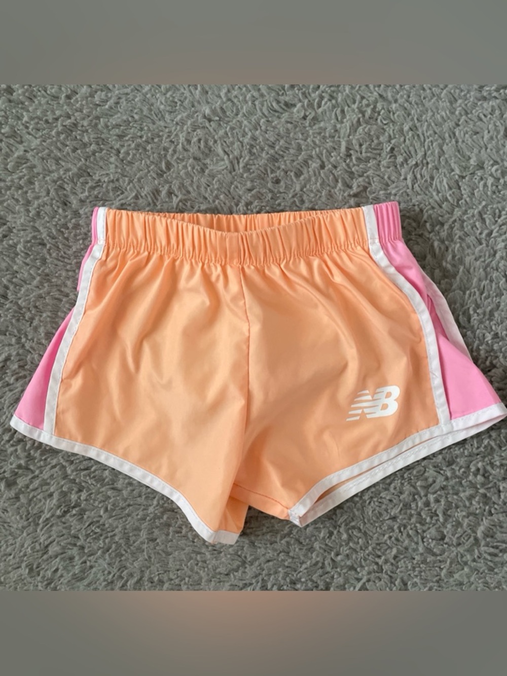 New Balance Baby Girl's Lined Shorts Running Sporty Peach Pink Size 18 Months